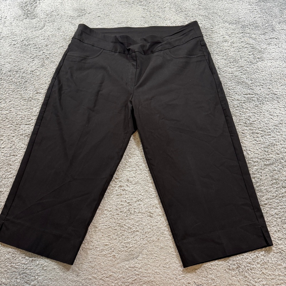 Ruby Rd. Woman Plus Size 22W Black Capri Pants Pull On Stretch Millennium Crop